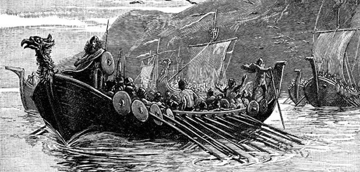 Illustration of a Viking longship