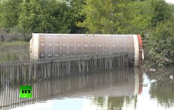 "Ballistic missile" floats into Russian village