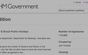 Petition for Muslim and Hindu bank holidays
