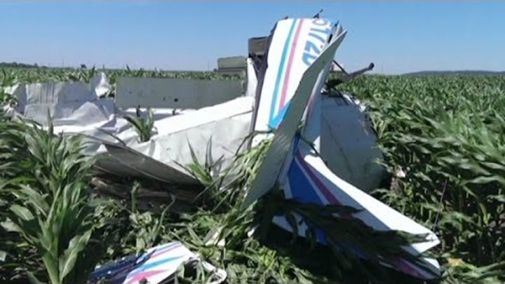 Pilot jumps from plane after skydiver's parachute damages tail