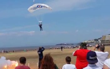 RAF parachutist collides with pensioner