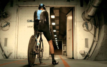 Chris Froome cycles the Eurotunnel