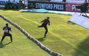 Lyth and Finch team up for another spectacular catch