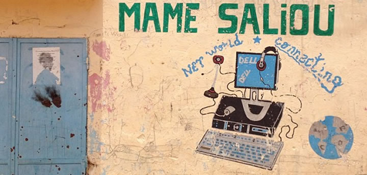 Internet cafe in Senegal, Africa