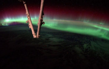 Aurora Borealis seen from space aboard ISS