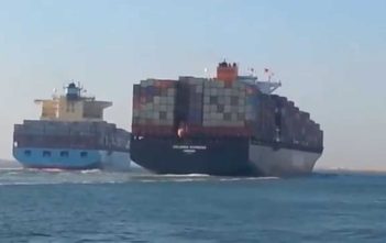 Container ship collision in Suez Canal
