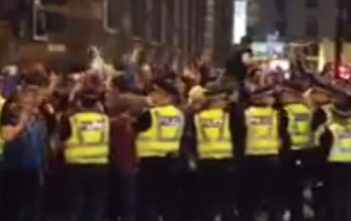 Police keep peace in Glasgow