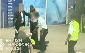 CCTV footage of assault at London Bridge station