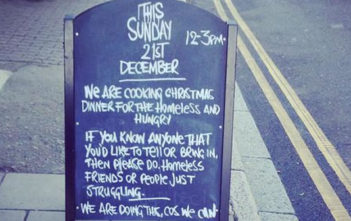 Christmas pub lunch offer for homeless
