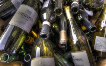 Empty wine bottles