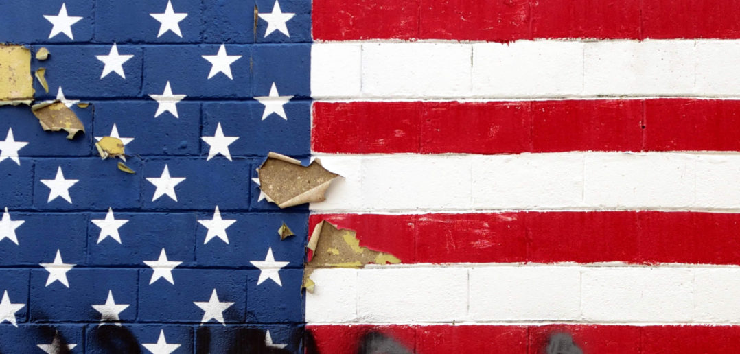 Stars and stripes graffiti