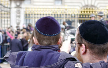 Jewish father and son in London