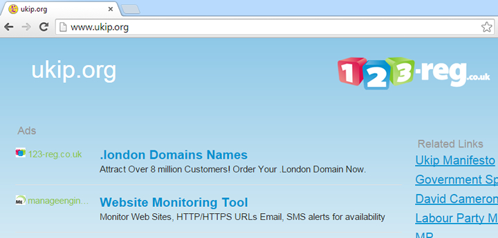 UKIP website down with DNS issue