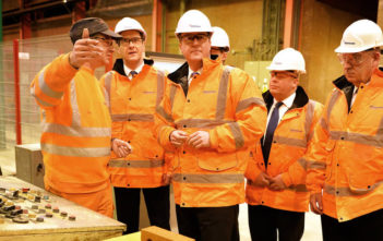 David Cameron at brick-making factory