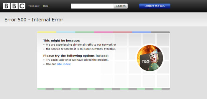 BBC News 500 error