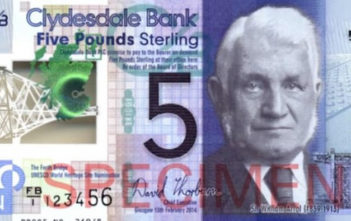Clydesdale Bank £5 bank note