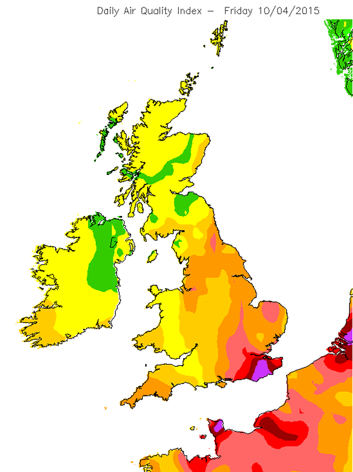UK Air Quality Index 10/04/2014