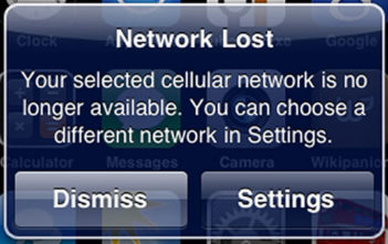 iPhone network lost