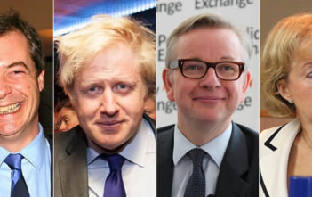 Brexiteers: Nigel Farage, Boris Johnson, Michael Gove, Andrea Leadsom
