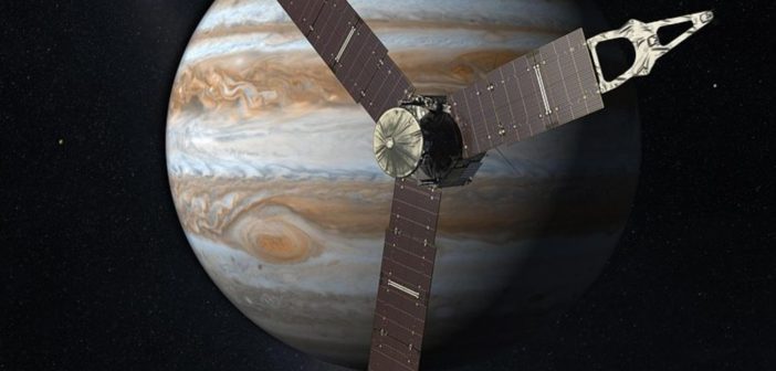 Juno orbiting Jupiter