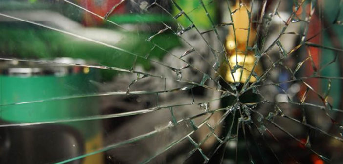 Shattered window