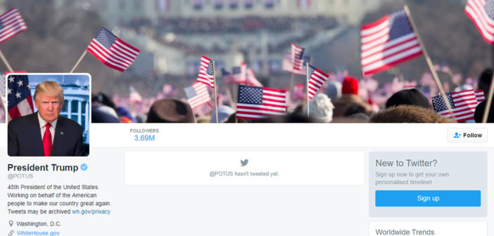 Donald Trump's @POTUS Twitter account