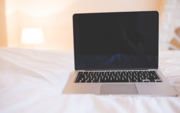Laptop in bed