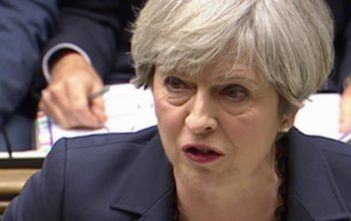 Theresa May tries to redefine Tory chaos as “strong and stable” leadership