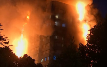 Fire engulfs Grenfell Tower in London