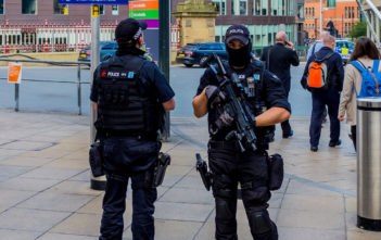 Armed police after Manchester bombing
