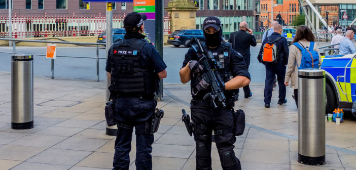 Armed police after Manchester bombing