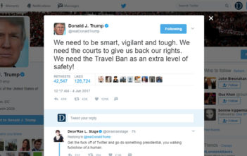 Trump travel ban tweet after London Bridge attack