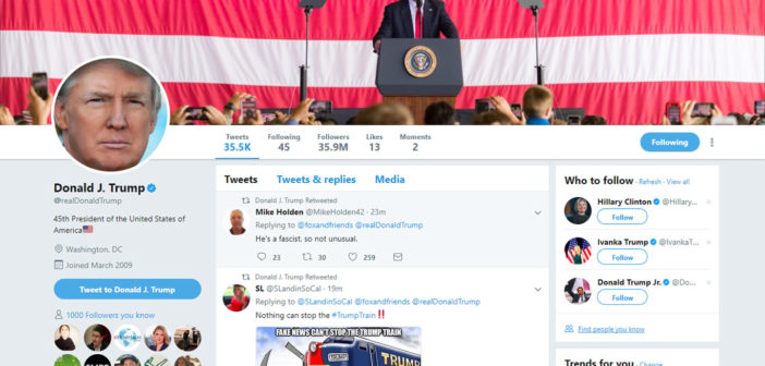 Donald Trump retweets message calling him a fascist on Twitter