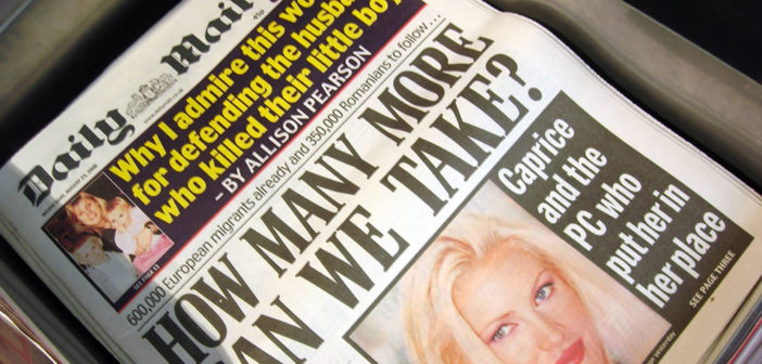 Daily Mail headline on immigration
