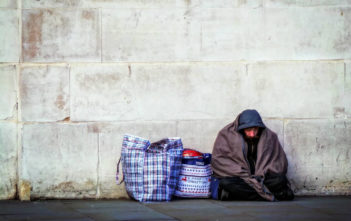 Homeless person in London