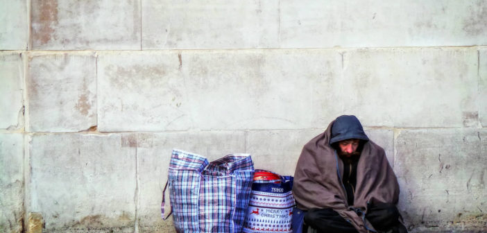 Homeless person in London