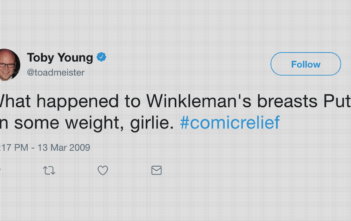 Sexist tweet by Toby Young