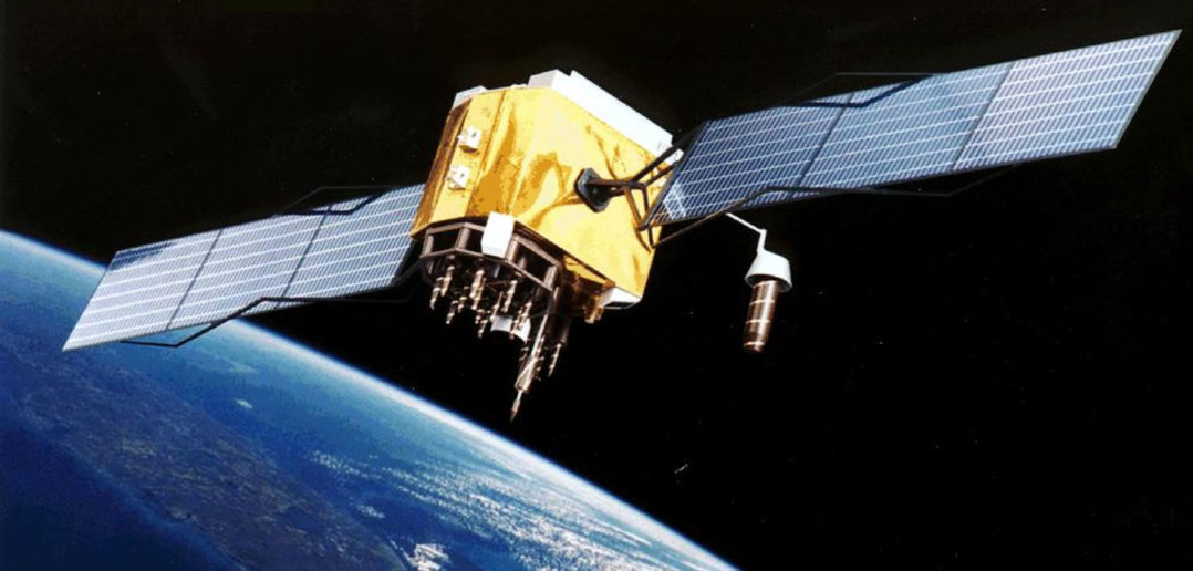 Artist's conception of GPS Block II-F satellite in Earth orbit