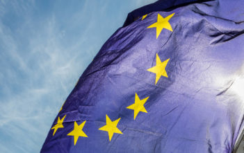 EU flag at anti-Brexit rally