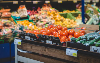 Fruit and vegetables at the supermarket