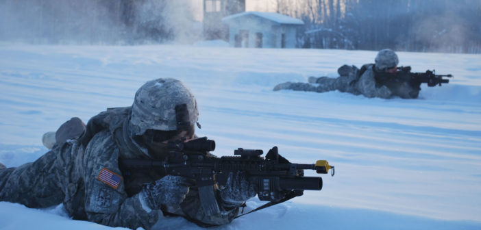 US Army soldiers on exercise in Alaska