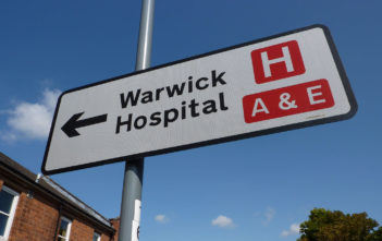 NHS hospital sign