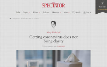 Spectator article on lockdown by Dominic Cumming's wife Mary Wakefield