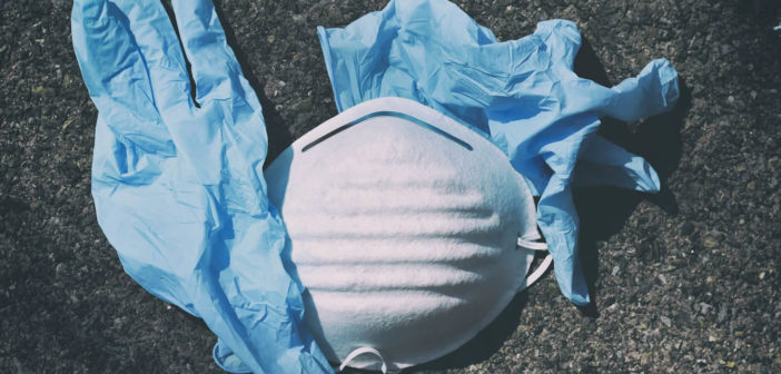 Coronavirus mask and gloves