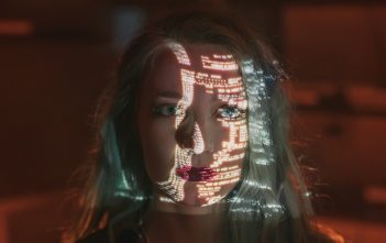 Woman looking at a screen