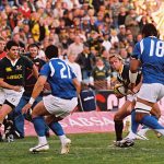 South Africa's Percy Montgomery against Samoa